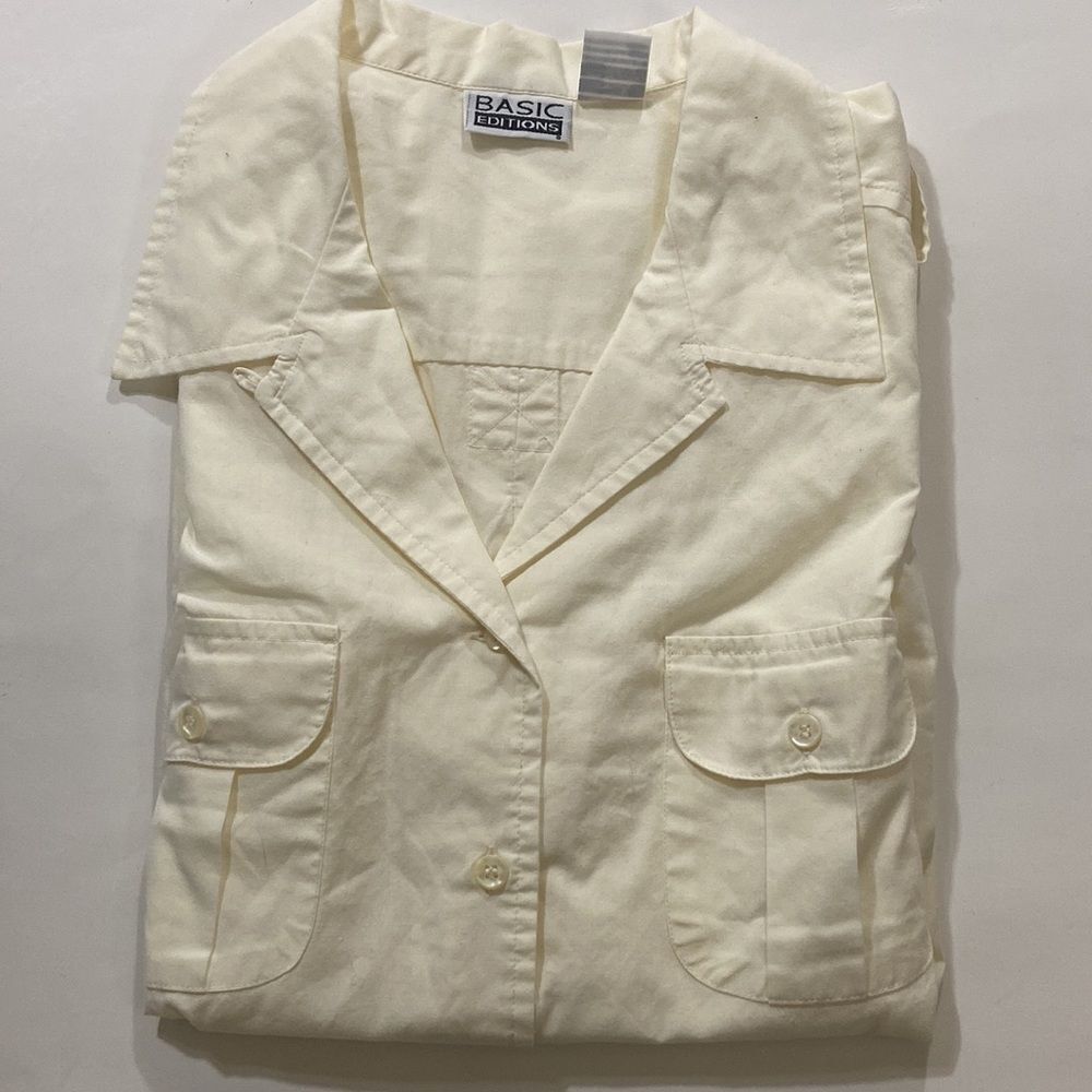 BASIC EDITIONS IVORY SHIRT SIZE L